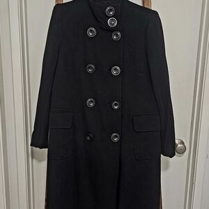 Elegant Black Double-Breasted Women's Coat
